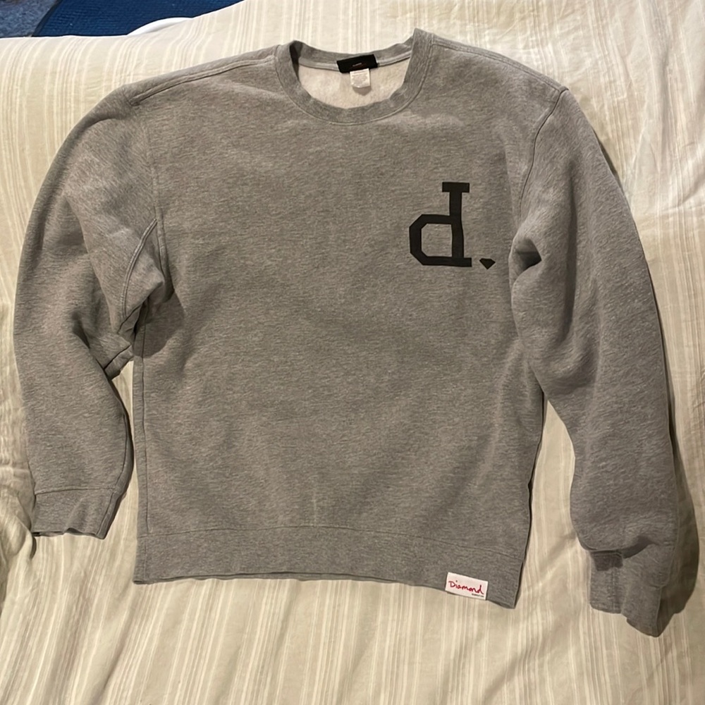 Diamond supply co grey crewneck sweatshirt size large